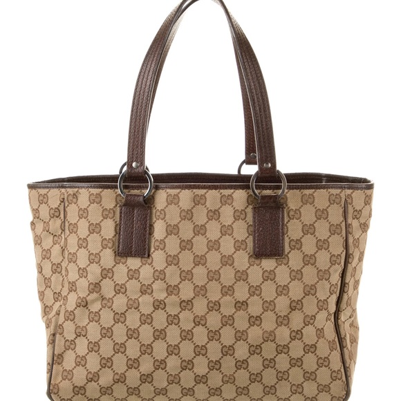 Gucci Beige and Brown GG Canvas Tote - Picture 1 of 8